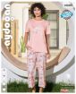 Aydoğan Home Wear Kadın Pembe "Love Always Wins" Baskılı Esnek Viskon Pijama Takımı resmi