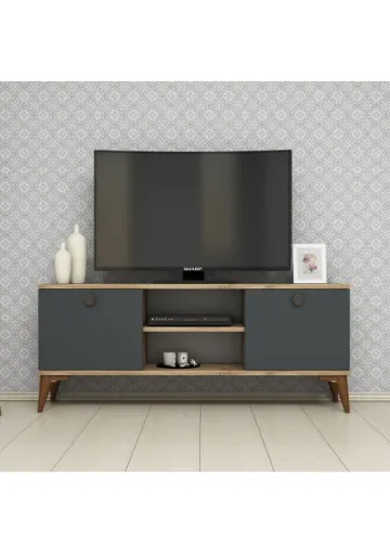 Ferniso Mobilya 120 cm Tv Ünitesi Çam-Antrasit resmi