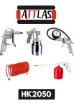 Attlas 2 HP 50 Litre Hava Kompresörü + 5 Parça Havalı Set | Model: HK2050 | Profesyonel Kullanım resmi