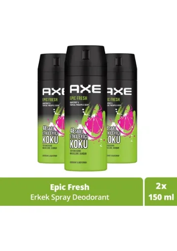 Axe Erkek Deodorant & Bodyspray Epic Fresh 48 Saat Etkileyici Koku 150 ml X3 Adet resmi