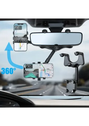 Mimtec Araç Içi Uzayan Ayarlanabilir Dikiz Aynası Telefon Tutucu Car Holder (Açıklamayı Okuyunuz) resmi