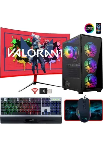 Turbox Tx45 i7 860 8GB Ram 256GB SSD 4GB EK. 23.6 inç Curved Masaüstü Oyun Pc Bilgisayarı resmi