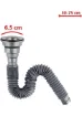 ŞENEL Yapı Market Metal Ağızlı Körüklü Lavabo Mutfak Sifonu Lavabo Gider Borusu Gri resmi