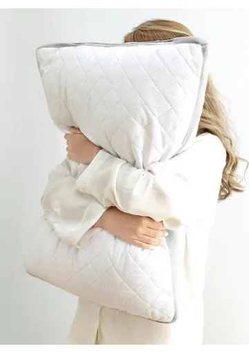 Madame Coco Klimalı Yastık - Beyaz / Açık Gri resmi