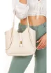 Adelina Bags Kadın Kilit Detaylı Yavrulu El ve Omuz Çantası Krem resmi