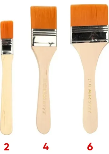 Vox Art Zemin Fırçası 3'lü -Gold Sentetik Ipek Kıl -2-4-6 No resmi