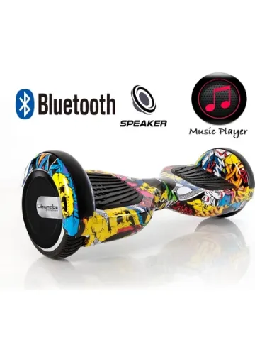 Citymate Elektrikli Kaykay Hoverboard Bluetooth Hoparlörlü 6.5 Inch Akıllı Dengeli - Grafiti Desenli resmi