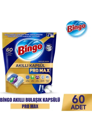Bingo Akıllı Kapsül Pro Max Bulaşık Makinesi Deterjanı Tableti 60 Adet resmi