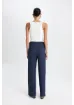 DeFacto Bürümcük Pantolon Lacivert Wide Leg Geniş Bol Paça Esnek Belli C0200AX24AU resmi