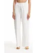 Quzu Beli Lastikli Bol Paça Pantolon Beyaz resmi