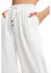 Quzu Beli Lastikli Bol Paça Pantolon Beyaz resmi