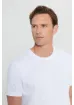 Altınyıldız Classics Erkek Beyaz %100 Pamuk Slim Fit Dar Kesim Bisiklet Yaka Tişört resmi