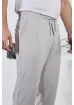 Valiberta Hafif ve Nefes Alabilir Erkek Diagonal Dokulu Beli Lastikli Pantolon - Gri resmi