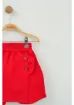 Bebbiş 23 Nisan Kırmızı Fırfırlı Düğme Detaylı Kız Çocuk Şort Etek (5-16 Yaş) resmi