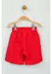 Bebbiş 23 Nisan Kırmızı Fırfırlı Düğme Detaylı Kız Çocuk Şort Etek (5-16 Yaş) resmi