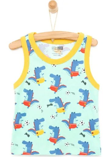 HelloBaby Timsah Baskılı Atlet Tshirt Erkek Bebek resmi
