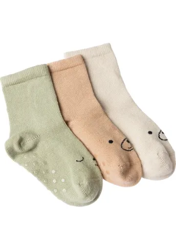 HelloBaby Erkek 3lü Kaydırmaz Çorap Erkek Bebek resmi